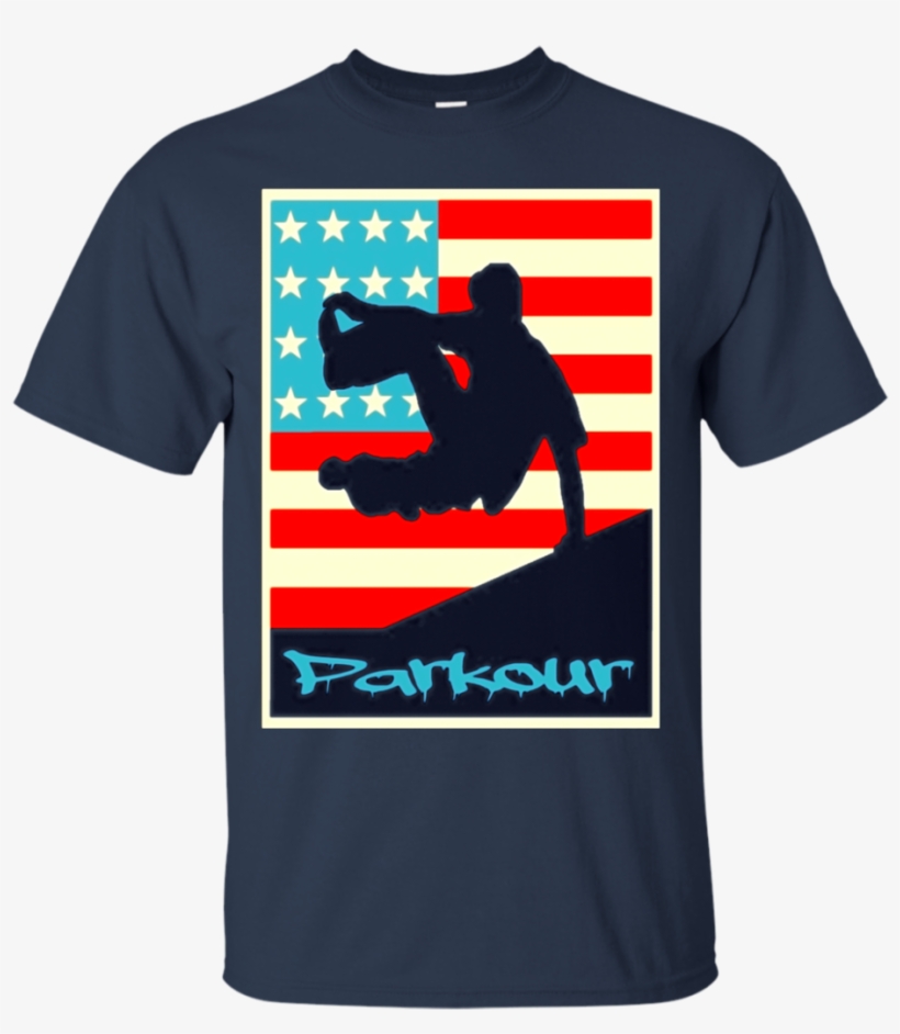 American Flag Parkour T-shirt Parkour T Shirt Free - Broly T Shirt, transparent png download