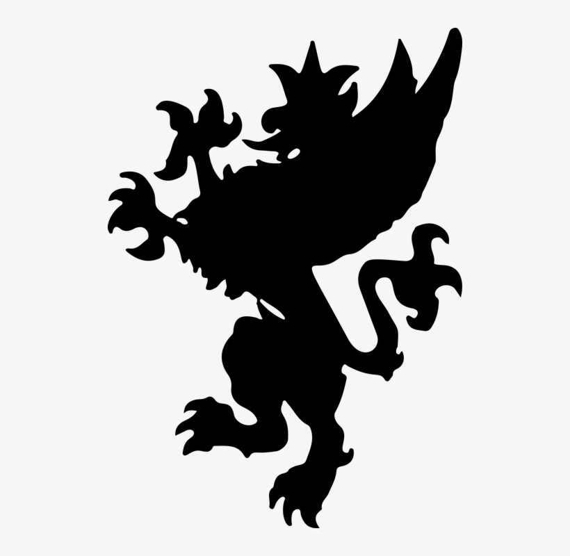 Bird, Creature, Feathers, Fictional, Griffin, Lion - Griffin Silhouette Png, transparent png download