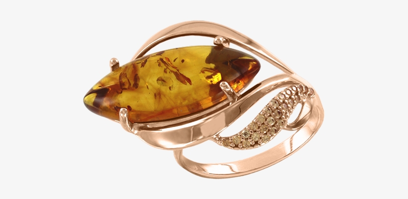 Gold-plated Silver And Rhodium Ring With Amber - Pre-engagement Ring, transparent png download