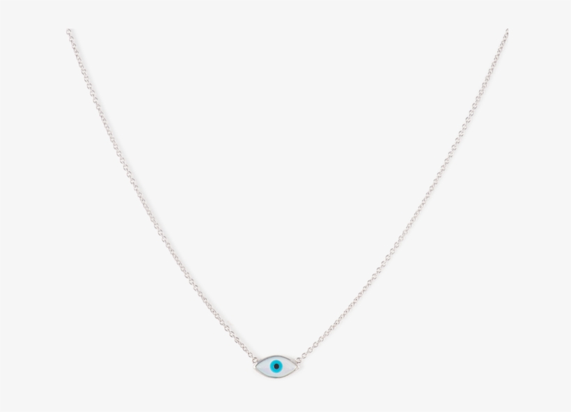 Silver Evil Eye Necklace - Necklace, transparent png download