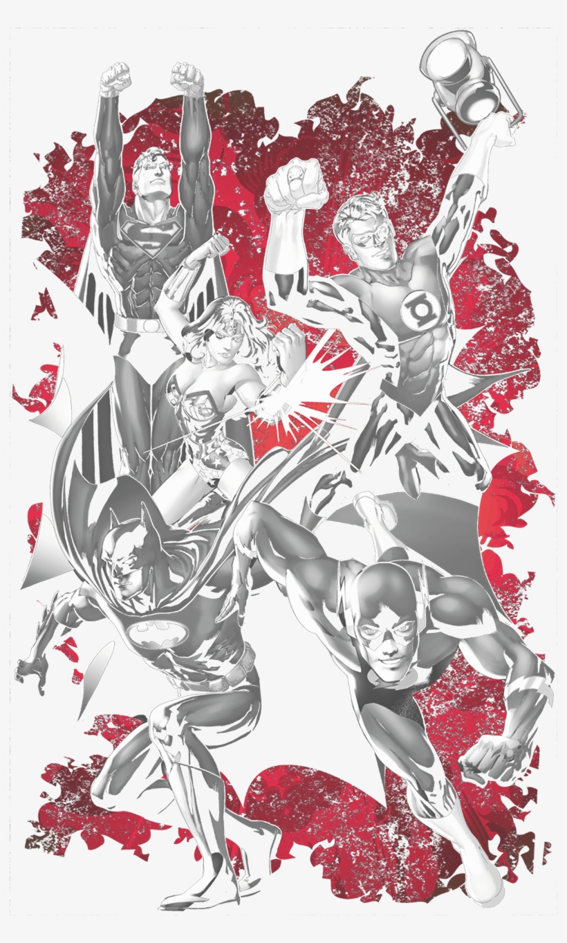 Justice League Jla Explosion Youth T Shirt - Illustration, transparent png download