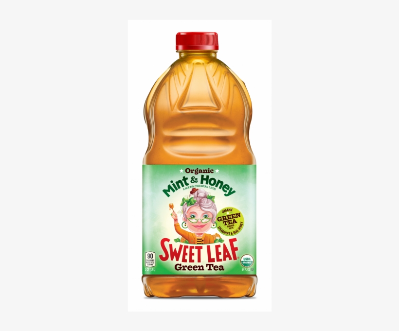Sweet Leaf Organic Mint & Honey Green Tea 64 Oz Plastic - Sweetleaf, transparent png download