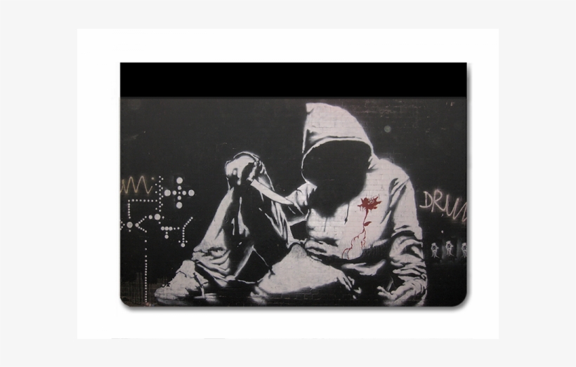 Leather Ipad Banksy 07 - Banksy Hoodie Knife, transparent png download