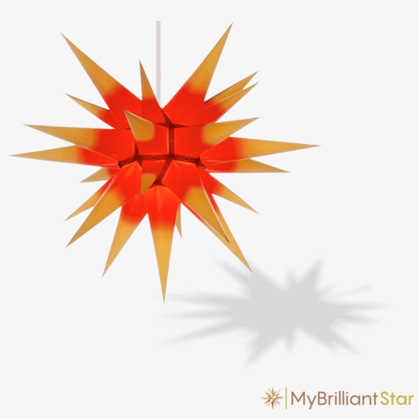 Original Herrnhut Paper Star, Yellow / Red Center, - Herrnhuter Stern, transparent png download
