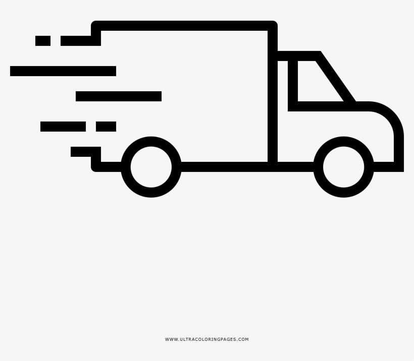 Delivery Truck Coloring Page, transparent png download