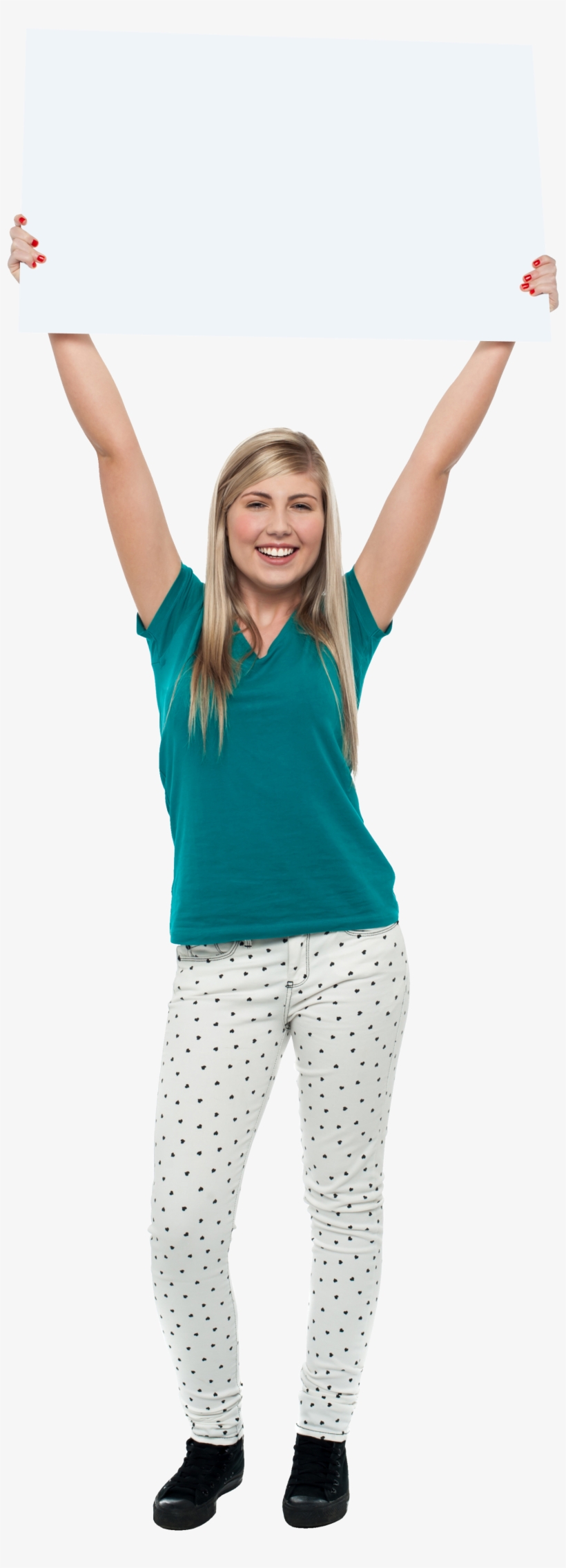 Girl Holding Banner Png Stock Images, transparent png download