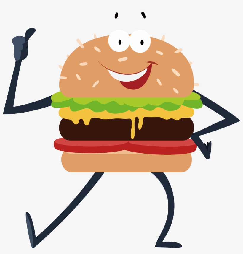 Hamburger Fast Food French Fries Cuisine Of The United - Dancing Hamburger, transparent png download
