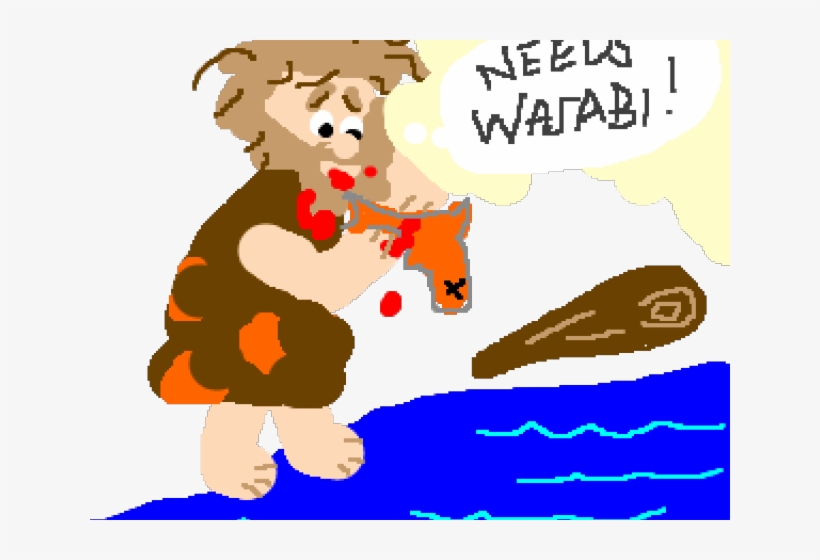 Caveman Clipart Fish - Cartoon, transparent png download