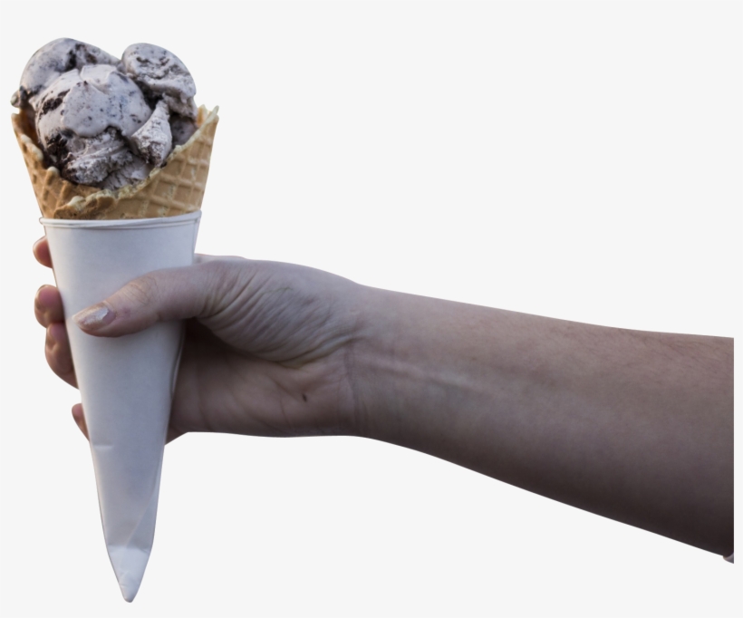 Ice Cream Cone In A Hand - Ice Cream Cone, transparent png download