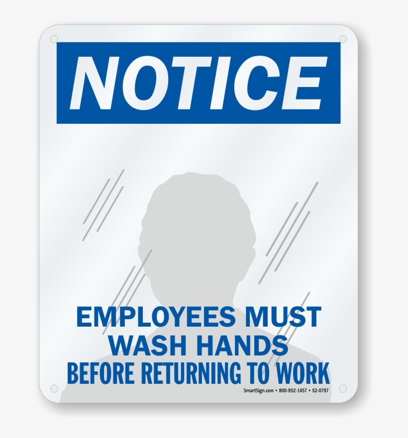 Mirror Hand Washing Message Sign - Sign, transparent png download