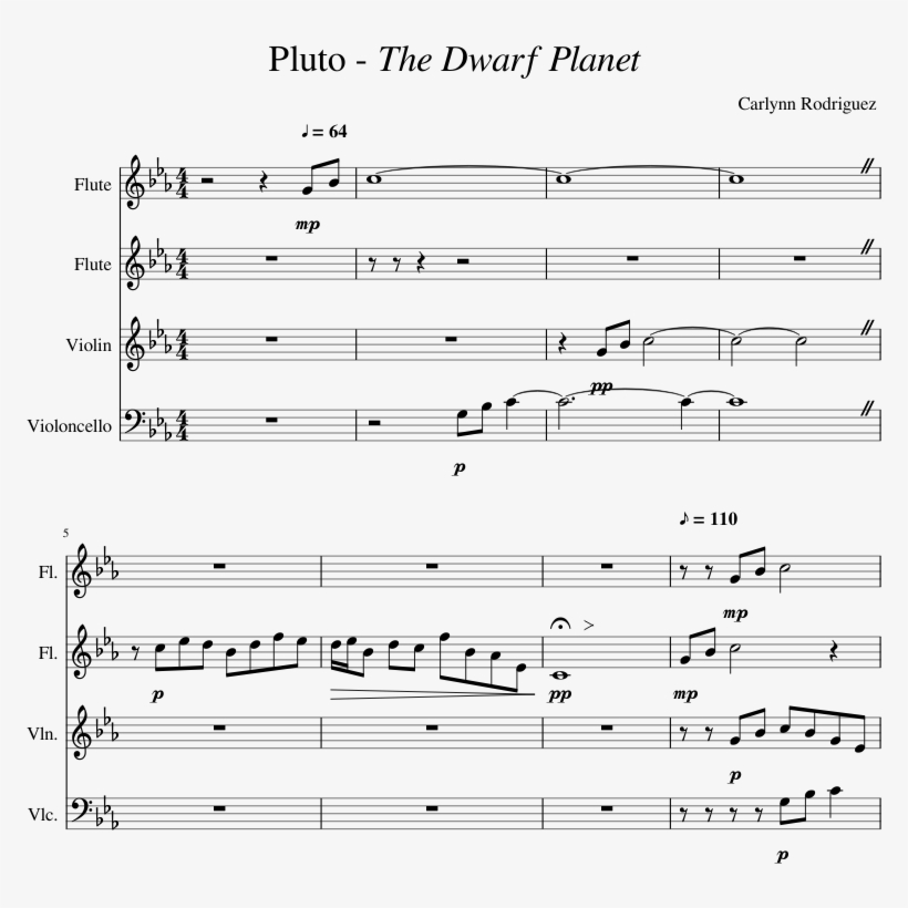 Pluto - Led Zeppelin Music Sheet, transparent png download