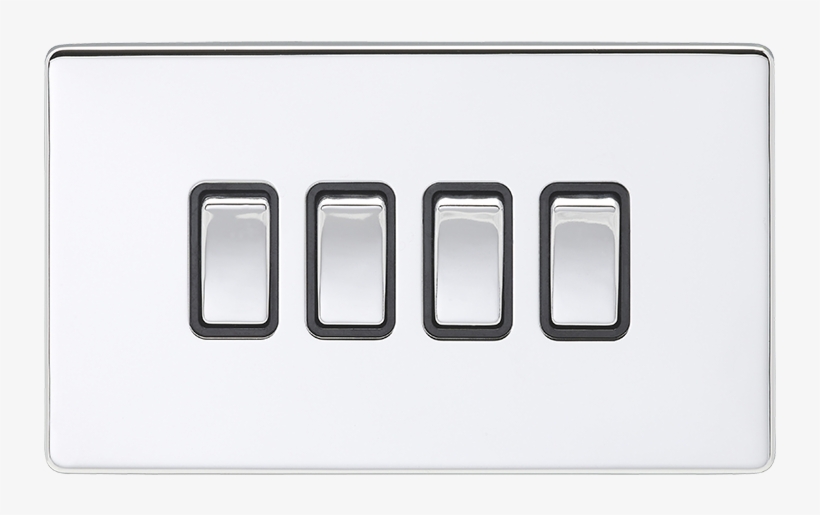 4 Gang 10 Amp 2 Way Switch - Metal, transparent png download