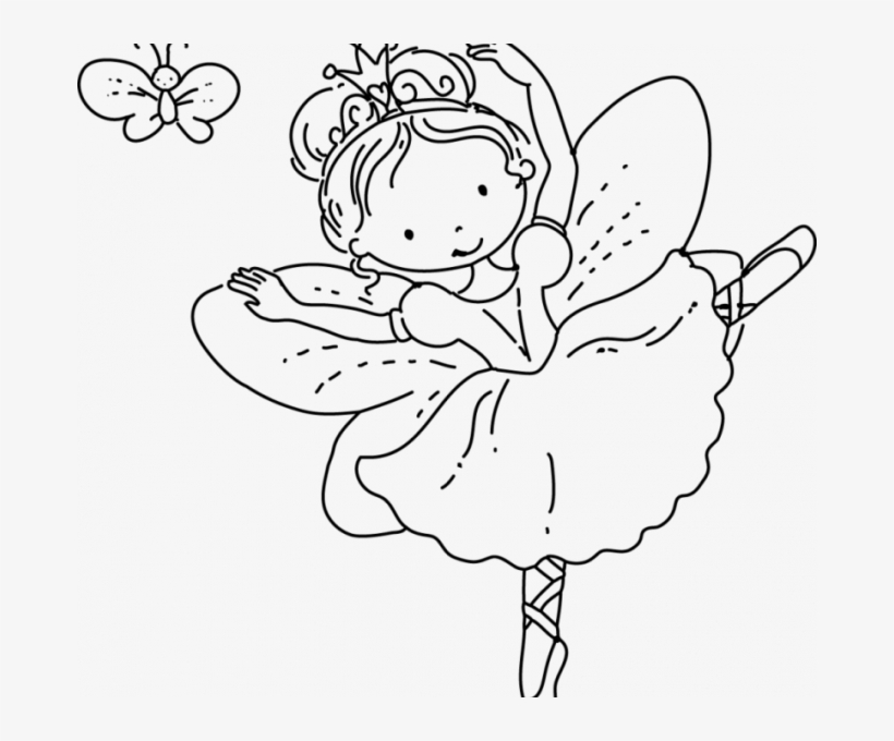 Fairy Princess Coloring Page, transparent png download