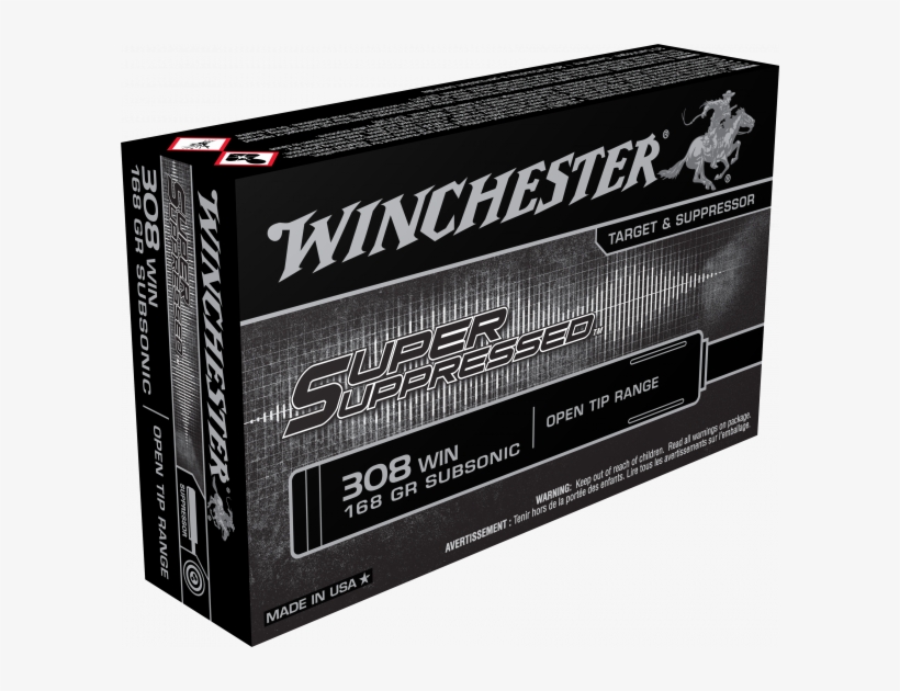 Winchester Ammo Sup308 Super Suppressed 308 Winchester/7 - Winchester Subsonic 308, transparent png download
