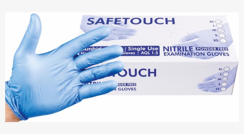 Blue Nitrile Gloves - Latex, transparent png download