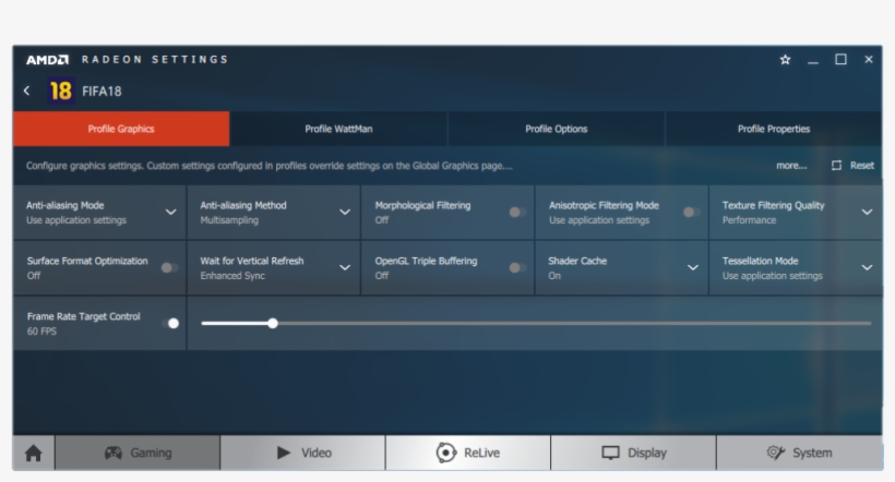 Fifa 18 Amd Settings 194 Kb - Fifa 18 Amd Settings, transparent png download