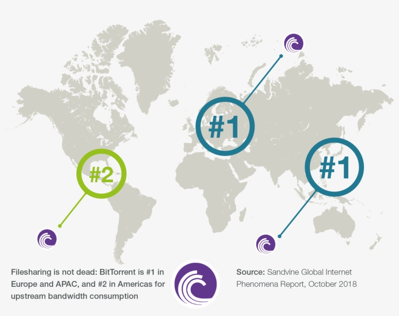 Bittorrent Graphic - World Map, transparent png download
