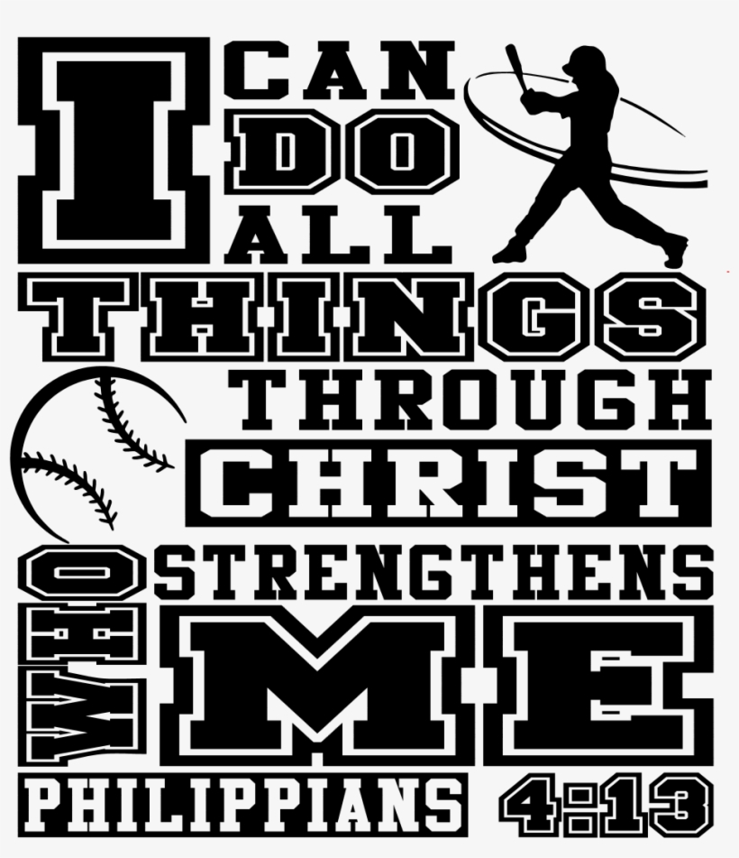 I Can Do All Things Baseball - Poster, transparent png download