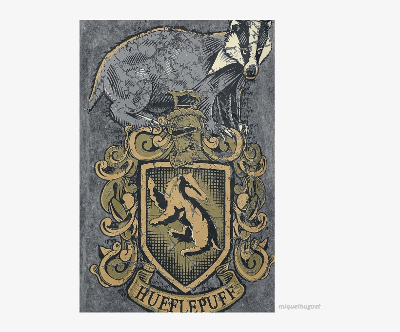 Hufflepuff Crest Poster, transparent png download