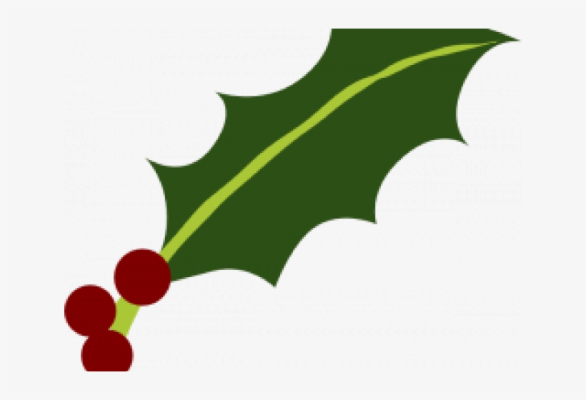 Holley Clipart Holly Leaves - Holly Leaf And Berries, transparent png download