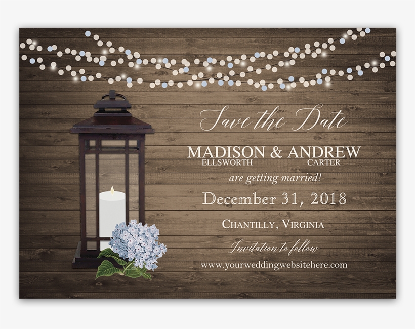 Rustic Chic Lantern Wedding Save The Date Cards - Save The Date For Engagement, transparent png download