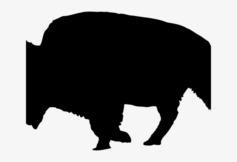 Footprints Clipart Buffalo - Bison Silhouette Clip Art, transparent png download