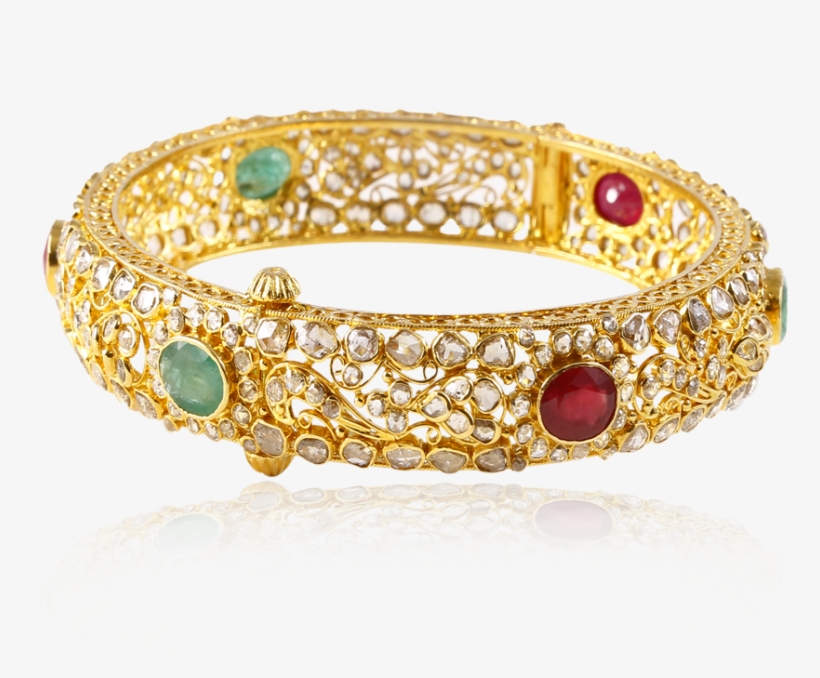 Stunning Diamond Ethnic Bangle - Bangle, transparent png download