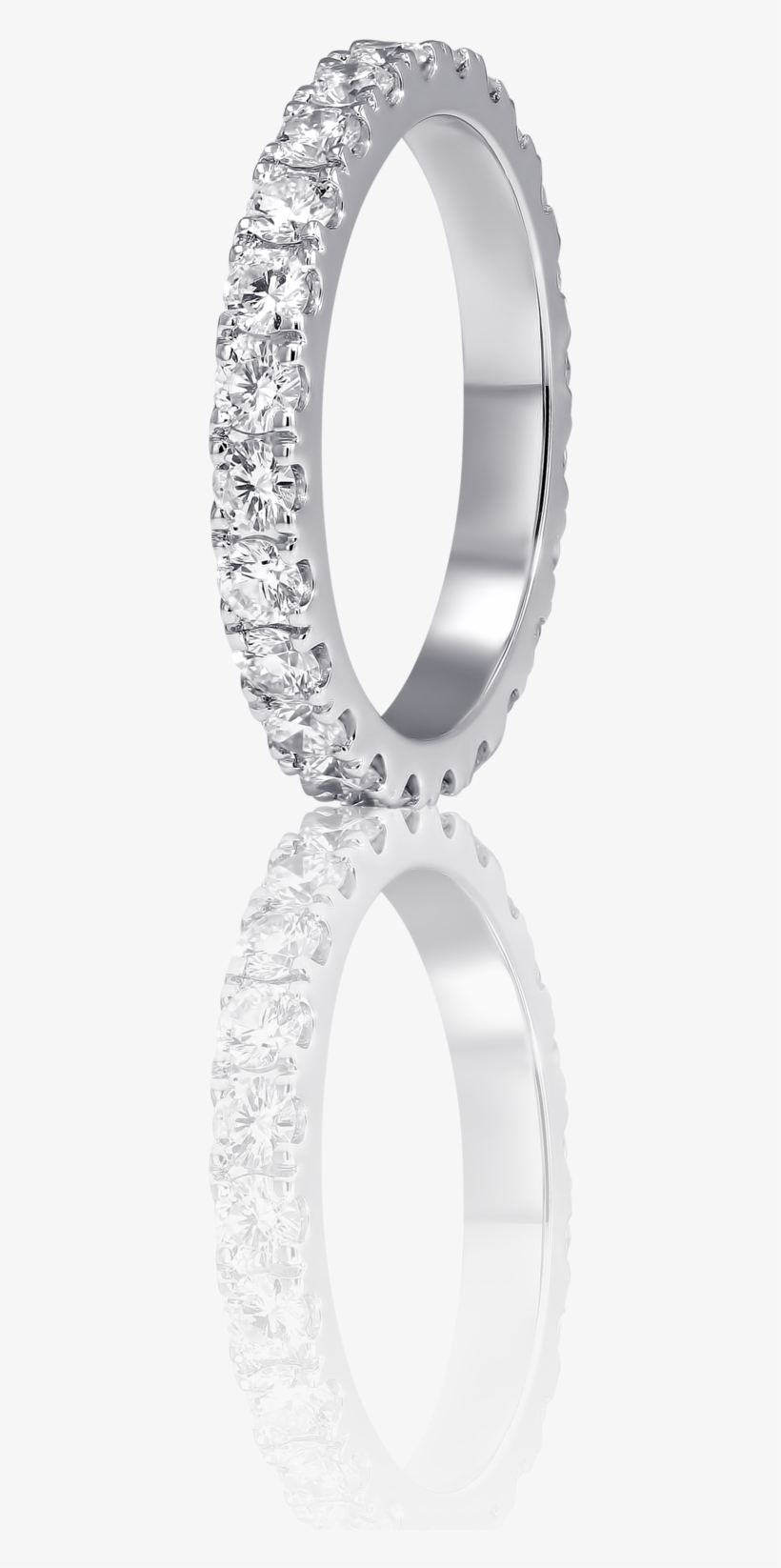 Pavé Diamond Eternity Wedding Ring In 18 K White Gold - Engagement Ring, transparent png download