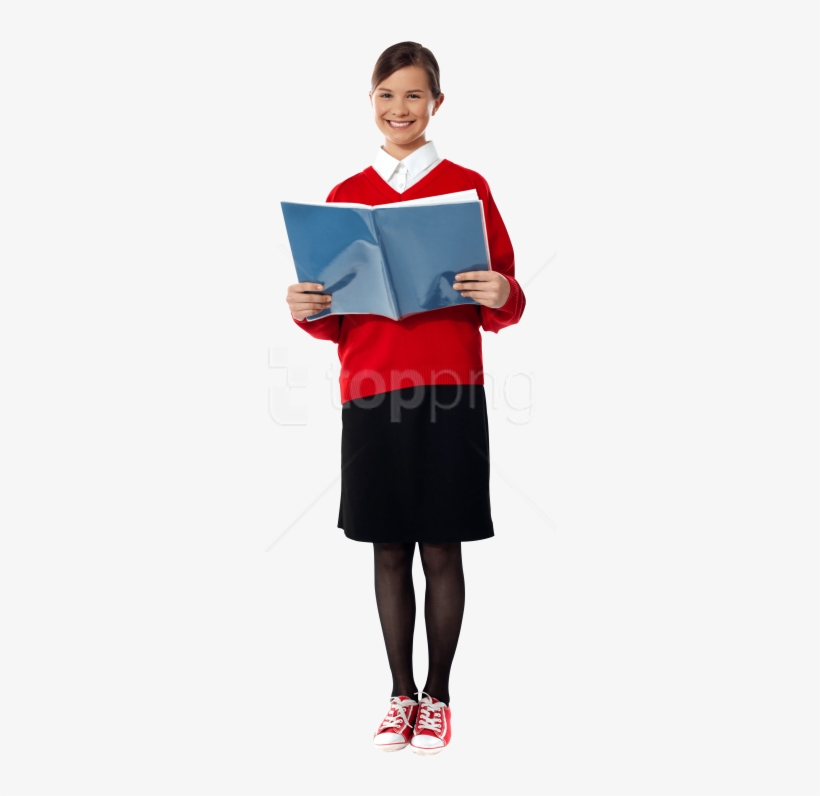 Free Png Young Girl Student Png Images Transparent - Student Reading Book Png, transparent png download