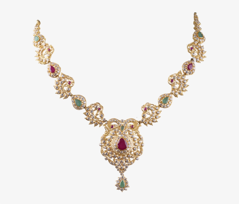 Ruby Emerald Gold Necklace Designs 3451-10 - Necklace, transparent png download