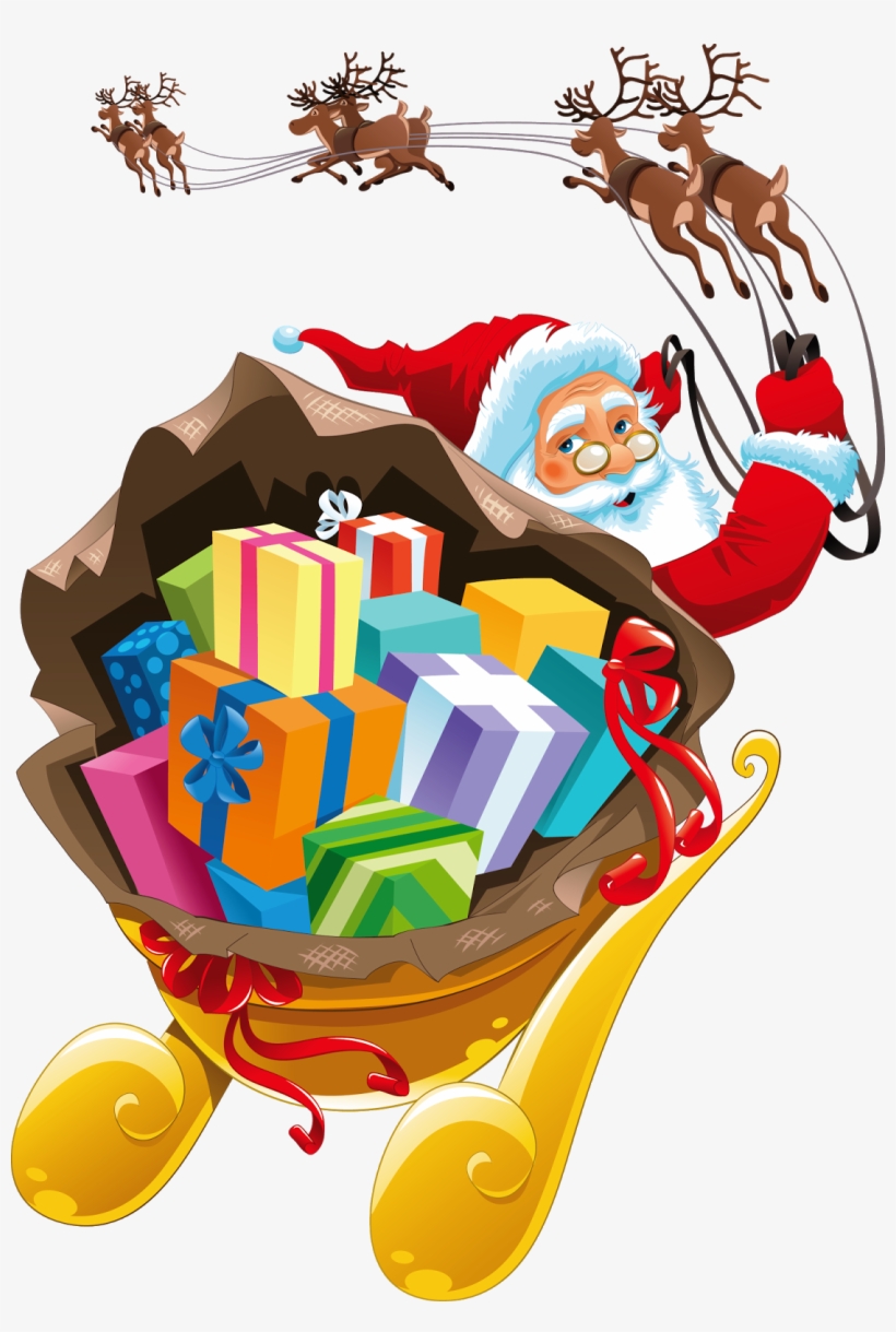 Scrap Santa Claus, Saint Nicholas, Father Christmas, - Santa Claus Sled Png, transparent png download