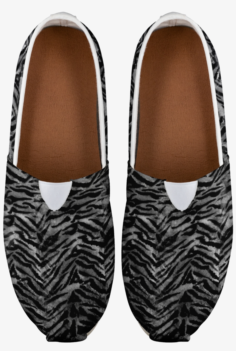 Maki Stunning Gray Tiger Stripe Women's Comfy Flats - Slip-on Shoe, transparent png download