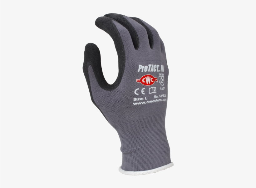 Cwc Protact Iii Micro-foam Nitrile Coated Gloves, Large - Hand, transparent png download