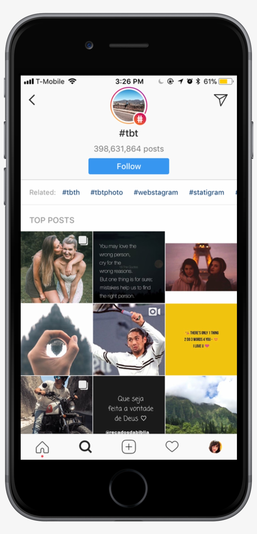 Now When You Search A Hashtag A Blue “follow” Button - Iphone, transparent png download