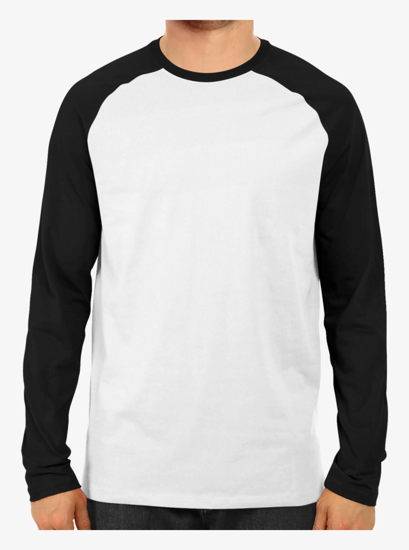 White And Black Blank - Long-sleeved T-shirt, transparent png download