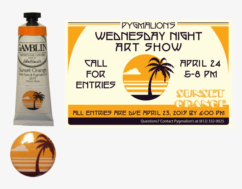 Sunset Orange Tube Pin Poster For Website Copy - Glass Bottle, transparent png download