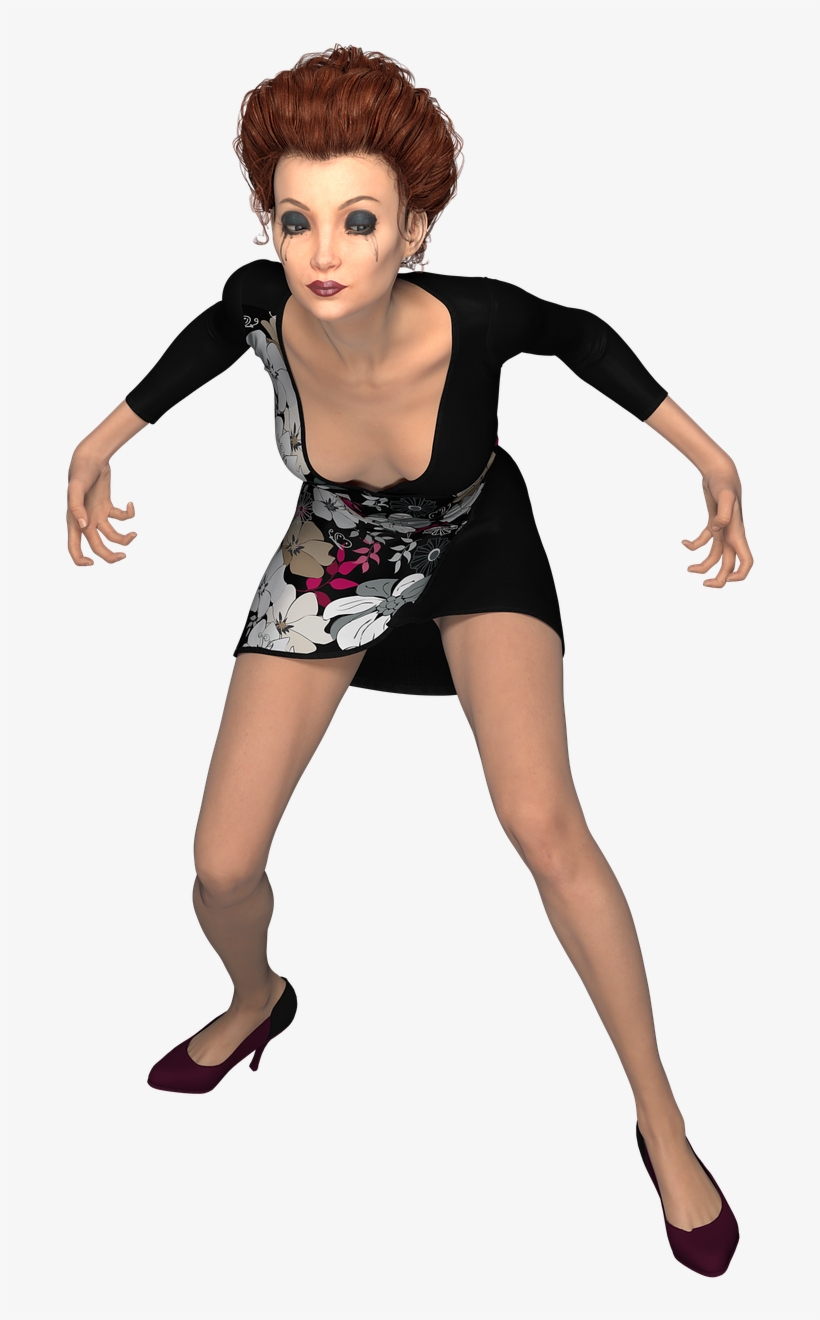 Background,free - Woman Attack Pose, transparent png download
