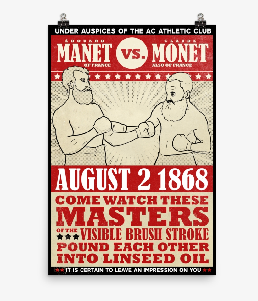 Monet" Vintage Boxing Poster - Poster, transparent png download