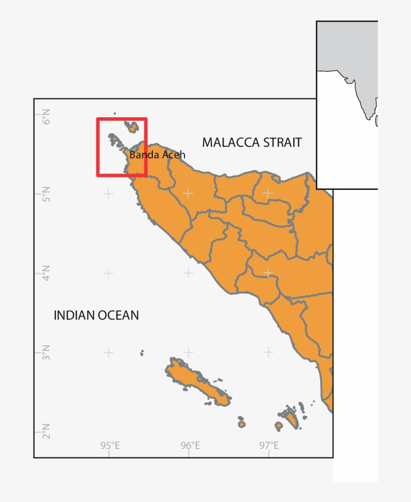 The Study Area At The Northern Tip Of Aceh - Map, transparent png download