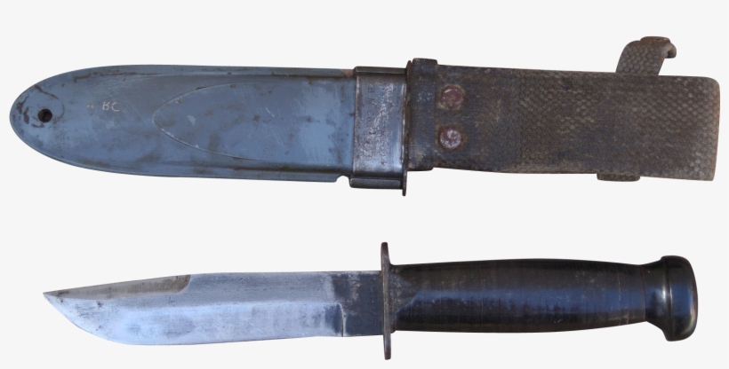 Ww11 Usn Mark 1 Camillus Fighting Knife Offered By - Hunting Knife, transparent png download