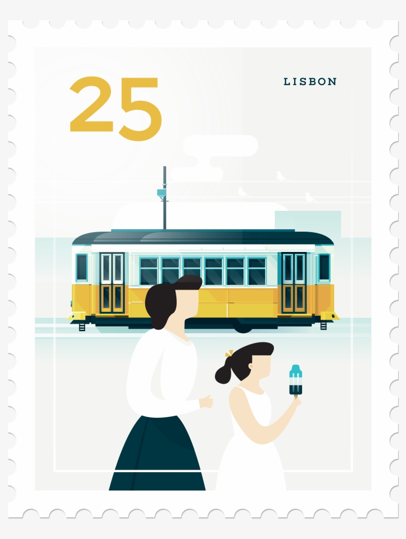 Lisbon Postage Stamp Png, transparent png download