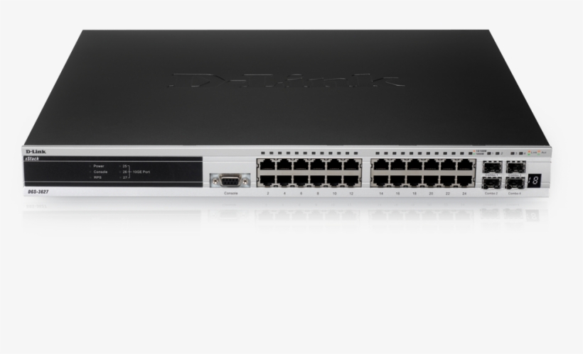 Dgs 3627g 24 Port Xstack L3 Sfp Stackable Managed Switch - D Link, transparent png download