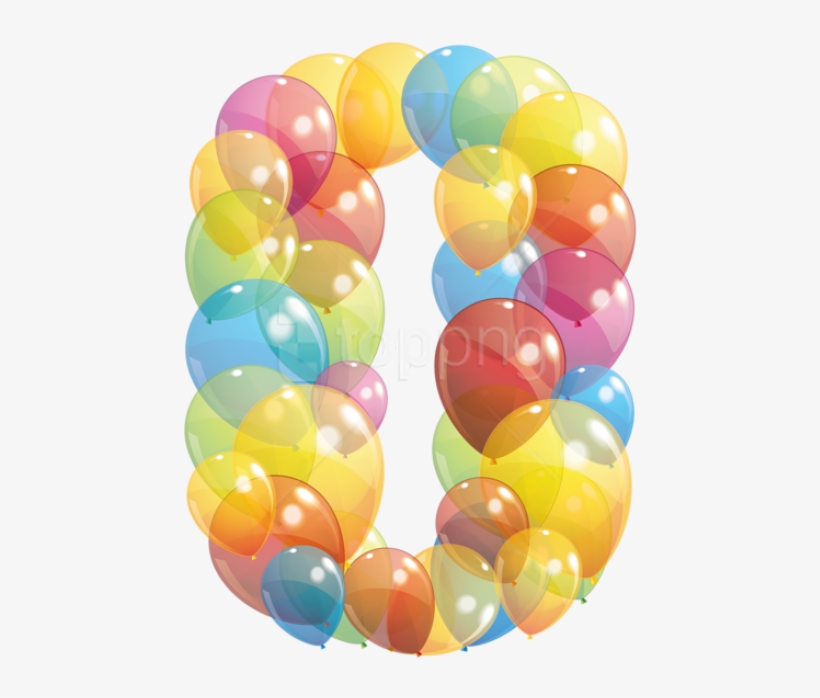 Free Png Download Transparent Zero Number Of Balloons - Balloon Number Png, transparent png download