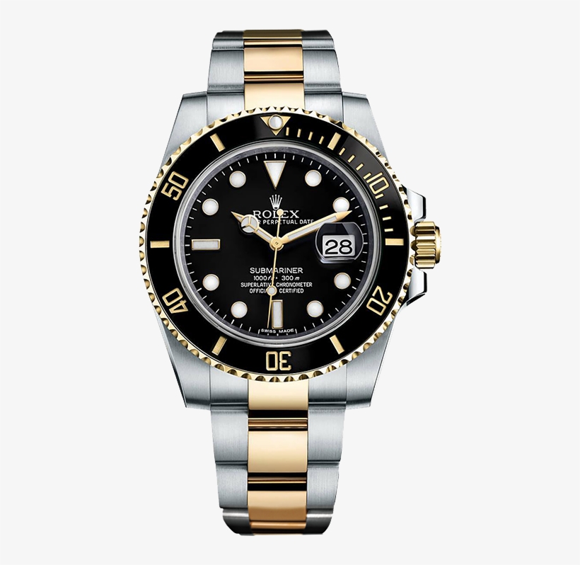 Ii Daytona Datejust Watch Rolex Submariner Master Clipart - Rolex Submariner Black Two Tone, transparent png download