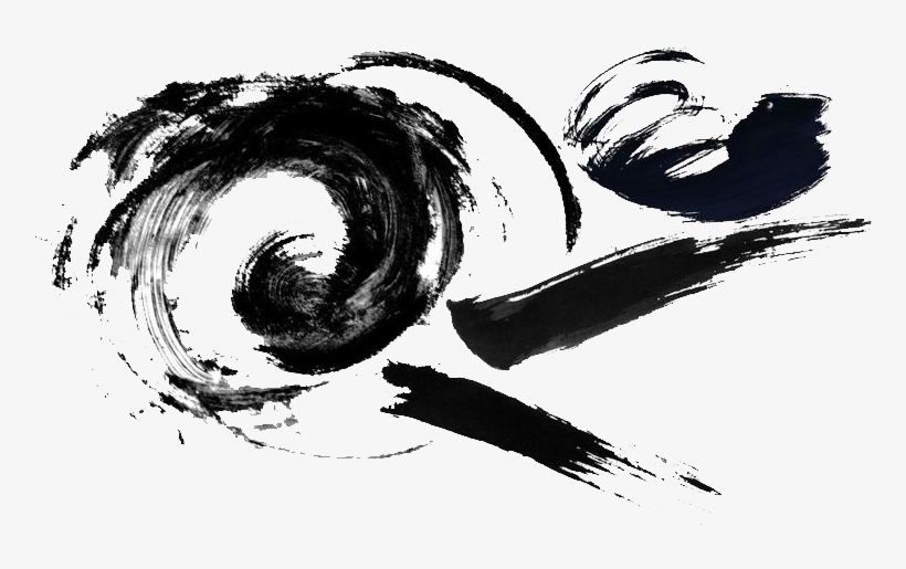Brush Drawing Ink - Chinese Ink Style Circle Png, transparent png download