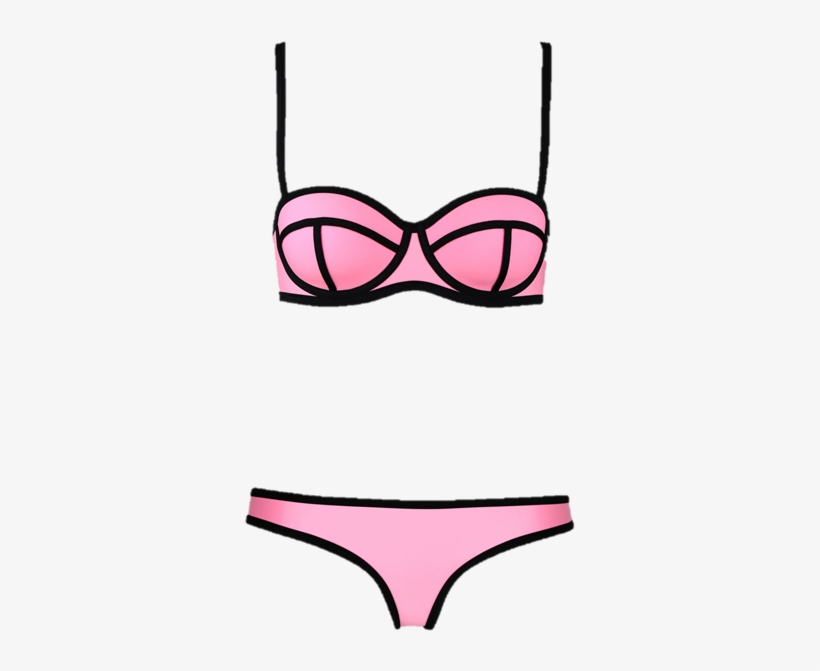 Banner Royalty Free Download Bikini Clip River Island - Bathing Suit With Black Lines, transparent png download