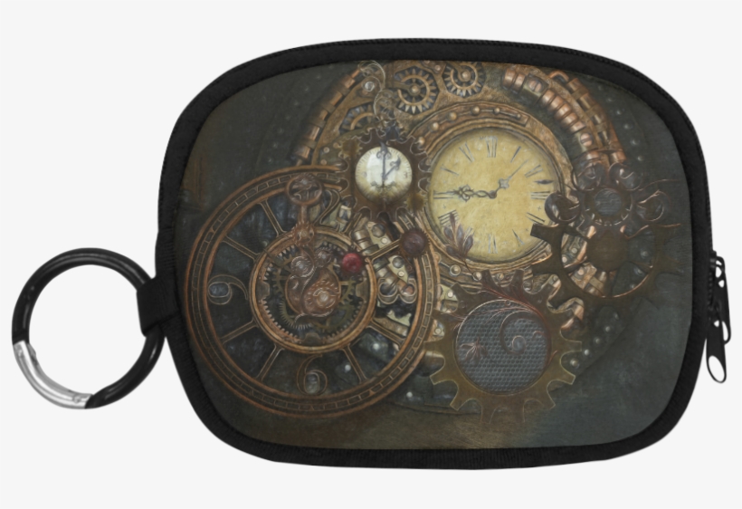 Painting Steampunk Clocks And Gears Coin Purse - Coin Purse, transparent png download