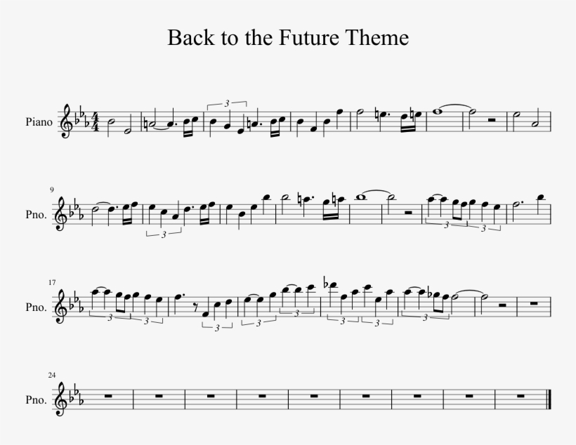 Back To The Future Theme Sheet Music 1 Of 1 Pages - Sheet Music, transparent png download