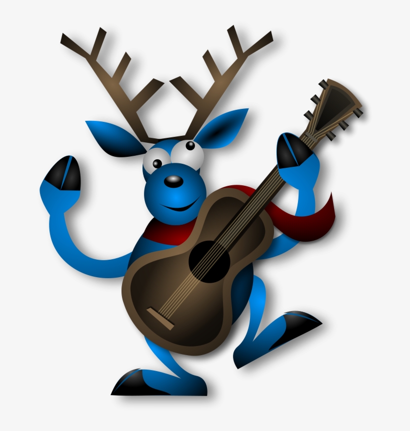 Guitar Reindeer Png, transparent png download