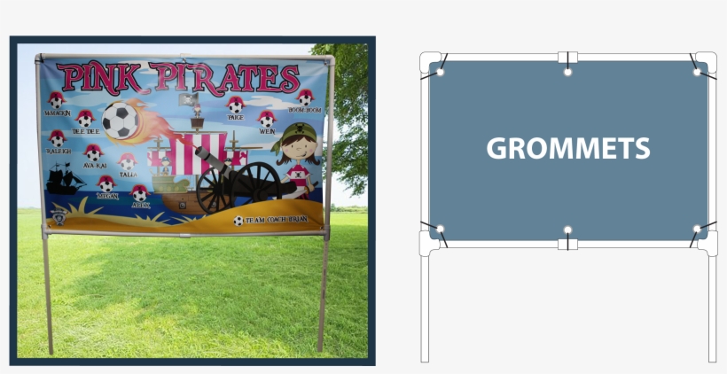 A Pole Pocket Has Extra Vinyl That Is Made Into A Pocket - Metal Eyelets For Banners, transparent png download
